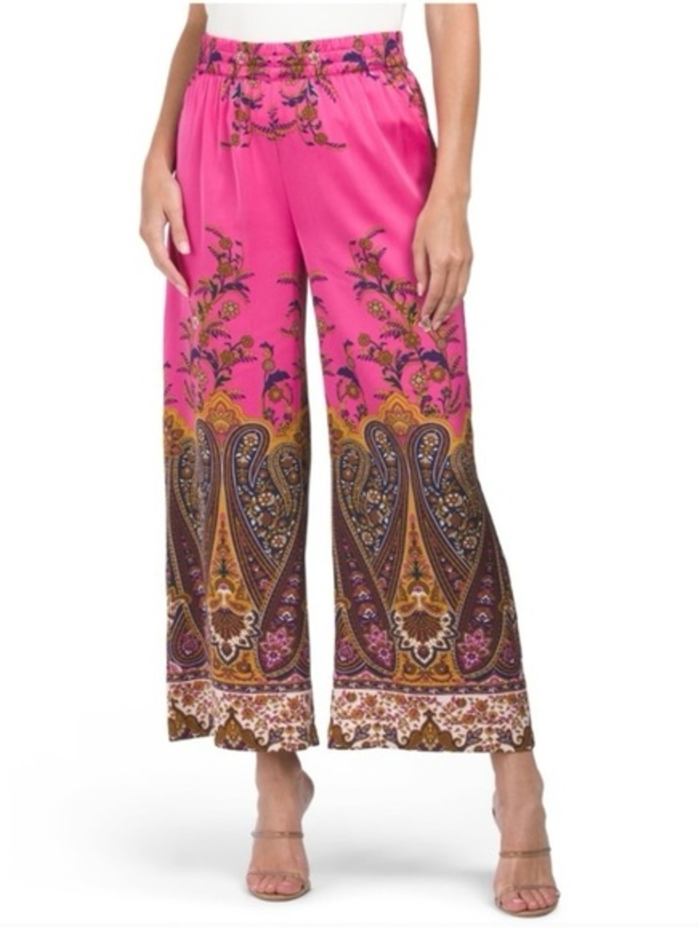 Rachel Zoe Pink Printed Pants sz L